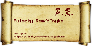 Pulszky Reményke névjegykártya